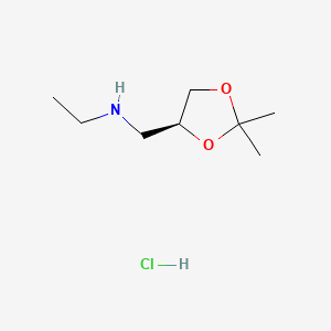 molecular formula C8H18ClNO2 B13451730 {[(4S)-2,2-dimethyl-1,3-dioxolan-4-yl]methyl}(ethyl)amine hydrochloride 