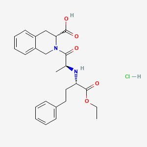 (3R)-2-[(2S)-2-[[(2S)-1-ethoxy-1-oxo-4-phenylbutan-2-yl]amino]propanoyl]-3,4-dihydro-1H-isoquinoline-3-carboxylic acid;hydrochloride