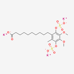 molecular formula C19H27K3O12S2 B13452153 DihydroIdebenone10'-Carboxylate1,4-O-DisulfateTripotassiumSalt 