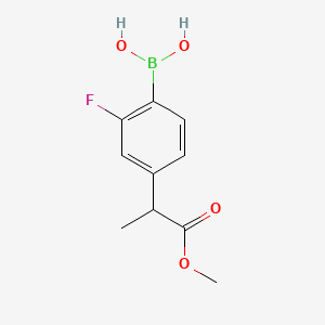 molecular formula C10H12BFO4 B13452165 (2-Fluoro-4-(1-methoxy-1-oxopropan-2-yl)phenyl)boronic acid 