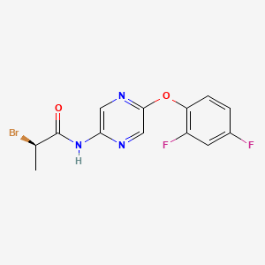 molecular formula C13H10BrF2N3O2 B13452212 (2R)-2-bromo-N-[5-(2,4-difluorophenoxy)pyrazin-2-yl]propanamide 