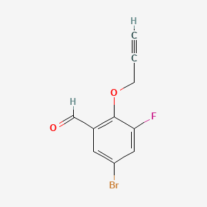 molecular formula C10H6BrFO2 B13452244 5-Bromo-3-fluoro-2-(prop-2-yn-1-yloxy)benzaldehyde 