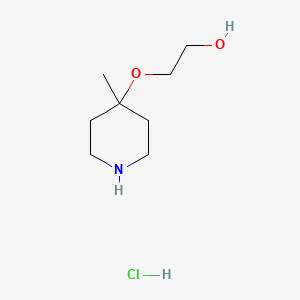 molecular formula C8H18ClNO2 B13452255 2-[(4-Methylpiperidin-4-yl)oxy]ethan-1-ol hydrochloride 