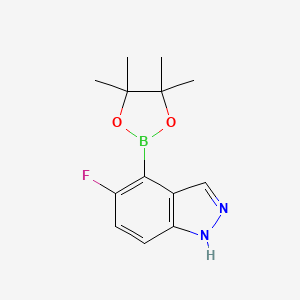 molecular formula C13H16BFN2O2 B13452283 5-Fluoro-4-(4,4,5,5-tetramethyl-1,3,2-dioxaborolan-2-yl)-1H-indazole 