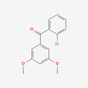 molecular formula C15H13BrO3 B1345229 2-溴-3',5'-二甲氧基苯甲酮 CAS No. 951892-04-9