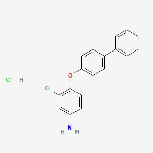 molecular formula C18H15Cl2NO B1345230 4-([1,1'-联苯]-4-氧基)-3-氯苯胺盐酸盐 CAS No. 1135066-56-6