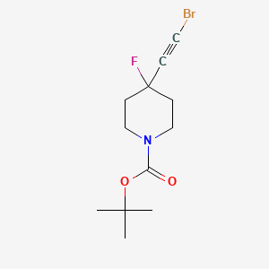 molecular formula C12H17BrFNO2 B13452376 Tert-butyl 4-(2-bromoethynyl)-4-fluoropiperidine-1-carboxylate 