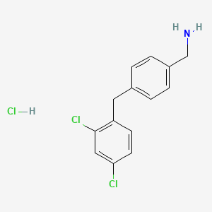 1-{4-[(2,4-Dichlorophenyl)methyl]phenyl}methanamine hydrochloride