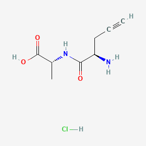 (2R)-2-[(2R)-2-aminopent-4-ynamido]propanoic acid hydrochloride