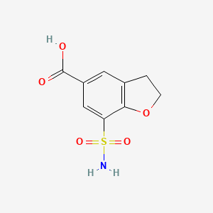 molecular formula C9H9NO5S B13452435 7-Sulfamoyl-2,3-dihydro-1-benzofuran-5-carboxylic acid 