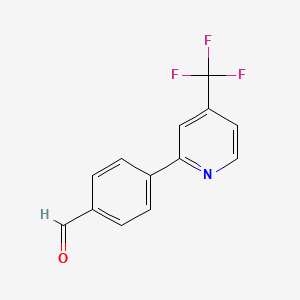 molecular formula C13H8F3NO B1345245 4-[4-(三氟甲基)吡啶-2-基]苯甲醛 CAS No. 952182-74-0