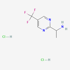 molecular formula C7H10Cl2F3N3 B13452454 1-[5-(Trifluoromethyl)pyrimidin-2-yl]ethan-1-aminedihydrochloride 