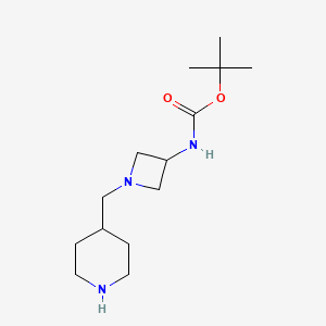 molecular formula C14H27N3O2 B13452459 tert-butyl N-{1-[(piperidin-4-yl)methyl]azetidin-3-yl}carbamate 