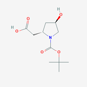 molecular formula C11H19NO5 B13452468 2-[(2S,4R)-1-[(tert-butoxy)carbonyl]-4-hydroxypyrrolidin-2-yl]aceticacid CAS No. 1034128-41-0