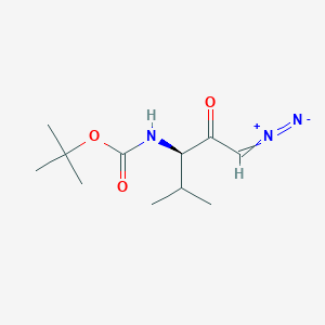 tert-butyl N-[(3R)-1-diazo-4-methyl-2-oxopentan-3-yl]carbamate