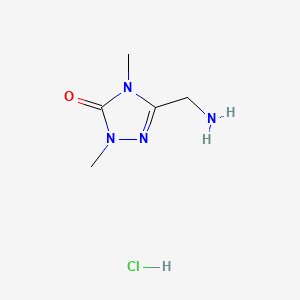 molecular formula C5H11ClN4O B13452579 3-(aminomethyl)-1,4-dimethyl-4,5-dihydro-1H-1,2,4-triazol-5-onehydrochloride 