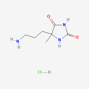 molecular formula C7H14ClN3O2 B13452581 5-(3-Aminopropyl)-5-methylimidazolidine-2,4-dione hydrochloride 