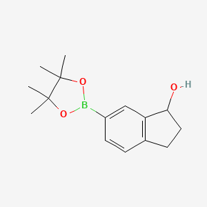 molecular formula C15H21BO3 B13452597 6-(4,4,5,5-tetramethyl-1,3,2-dioxaborolan-2-yl)-2,3-dihydro-1H-inden-1-ol 