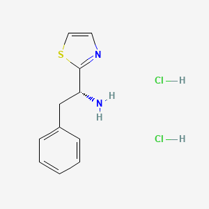 molecular formula C11H14Cl2N2S B13452609 (1R)-2-phenyl-1-(1,3-thiazol-2-yl)ethan-1-amine dihydrochloride 