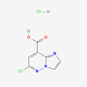 molecular formula C7H5Cl2N3O2 B13452621 6-Chloroimidazo[1,2-b]pyridazine-8-carboxylic acid hydrochloride 