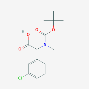 molecular formula C14H18ClNO4 B13452624 2-{[(Tert-butoxy)carbonyl](methyl)amino}-2-(3-chlorophenyl)acetic acid 