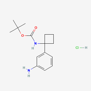 tert-butyl N-[1-(3-aminophenyl)cyclobutyl]carbamate hydrochloride