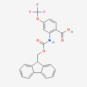 molecular formula C23H16F3NO5 B13452686 2-({[(9H-fluoren-9-yl)methoxy]carbonyl}amino)-4-(trifluoromethoxy)benzoicacid 