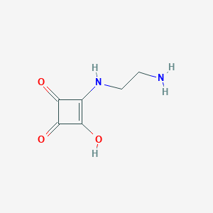 molecular formula C6H8N2O3 B13452690 3-[(2-Aminoethyl)amino]-4-hydroxycyclobut-3-ene-1,2-dione 