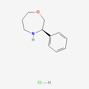 molecular formula C11H16ClNO B13452739 (3R)-3-phenyl-1,4-oxazepane hydrochloride 