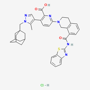 3-{1-[(adamantan-1-yl)methyl]-5-methyl-1H-pyrazol-4-yl}-6-{8-[(1,3-benzothiazol-2-yl)carbamoyl]-1,2,3,4-tetrahydroisoquinolin-2-yl}pyridine-2-carboxylic acid hydrochloride