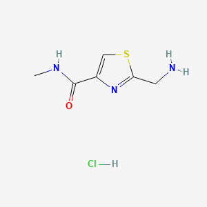 molecular formula C6H10ClN3OS B13452783 2-(aminomethyl)-N-methyl-1,3-thiazole-4-carboxamide hydrochloride 