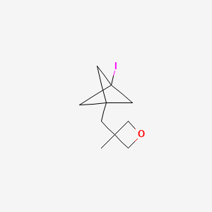 molecular formula C10H15IO B13452784 3-({3-Iodobicyclo[1.1.1]pentan-1-yl}methyl)-3-methyloxetane 