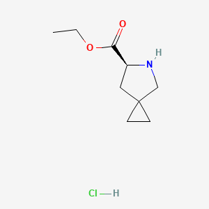 molecular formula C9H16ClNO2 B13452812 ethyl (6S)-5-azaspiro[2.4]heptane-6-carboxylate hydrochloride 