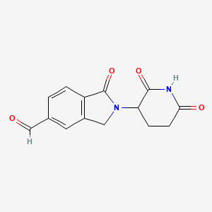 molecular formula C14H12N2O4 B13452816 2-(2,6-Dioxopiperidin-3-yl)-1-oxoisoindoline-5-carbaldehyde 