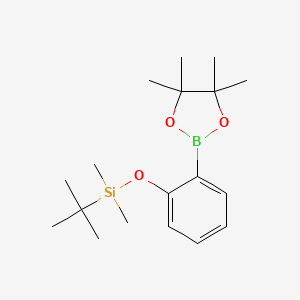 molecular formula C18H31BO3Si B13452836 Tert-butyldimethyl[2-(tetramethyl-1,3,2-dioxaborolan-2-yl)phenoxy]silane 