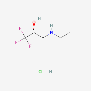 molecular formula C5H11ClF3NO B13452917 (2R)-3-(ethylamino)-1,1,1-trifluoropropan-2-ol hydrochloride 