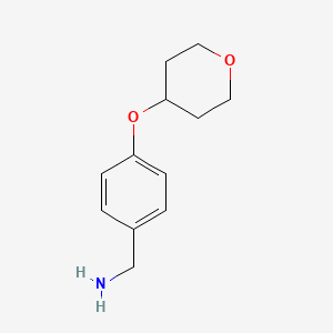 molecular formula C12H17NO2 B1345293 [4-(四氢吡喃-4-氧基)苯基]甲胺 CAS No. 864266-61-5