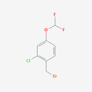 molecular formula C8H6BrClF2O B13452968 1-(Bromomethyl)-2-chloro-4-(difluoromethoxy)benzene 