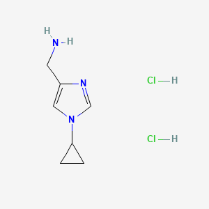 molecular formula C7H13Cl2N3 B13452969 1-(1-cyclopropyl-1H-imidazol-4-yl)methanamine dihydrochloride 