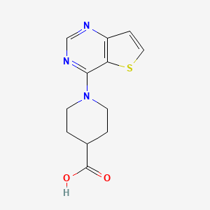 molecular formula C12H13N3O2S B1345298 1-(噻吩并[3,2-d]嘧啶-4-基)哌啶-4-羧酸 CAS No. 910037-25-1