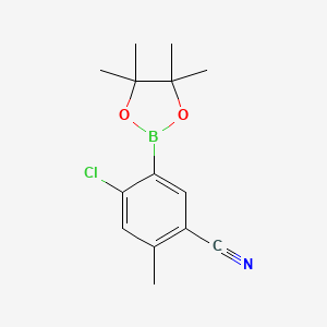 molecular formula C14H17BClNO2 B13452980 4-Chloro-2-methyl-5-(tetramethyl-1,3,2-dioxaborolan-2-yl)benzonitrile 