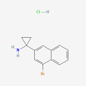 molecular formula C13H13BrClN B13453035 1-(4-Bromonaphthalen-2-yl)cyclopropan-1-amine hydrochloride 