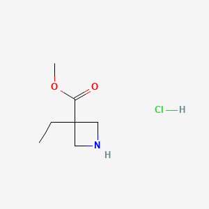 molecular formula C7H14ClNO2 B13453107 Methyl 3-ethylazetidine-3-carboxylate hydrochloride CAS No. 1205749-78-5