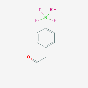 molecular formula C9H9BF3KO B13453113 Potassium trifluoro(4-(2-oxopropyl)phenyl)borate 