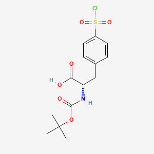 molecular formula C14H18ClNO6S B13453245 (2S)-2-{[(tert-butoxy)carbonyl]amino}-3-[4-(chlorosulfonyl)phenyl]propanoic acid 