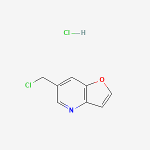 molecular formula C8H7Cl2NO B13453250 6-(Chloromethyl)furo[3,2-b]pyridinehydrochloride 