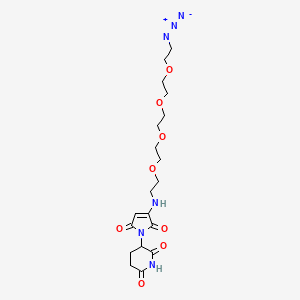 molecular formula C19H28N6O8 B13453261 3-[3-(15-azido-4,7,10,13-tetraoxa-1-azapentadecan-1-yl)-2,5-dioxo-2,5-dihydro-1H-pyrrol-1-yl]piperidine-2,6-dione 