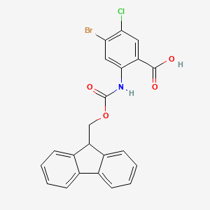 molecular formula C22H15BrClNO4 B13453267 4-bromo-5-chloro-2-({[(9H-fluoren-9-yl)methoxy]carbonyl}amino)benzoic acid 