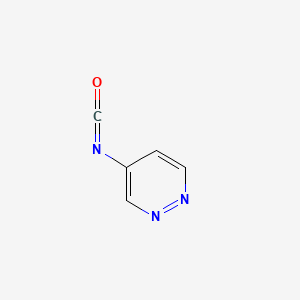 molecular formula C5H3N3O B13453291 4-Isocyanatopyridazine 