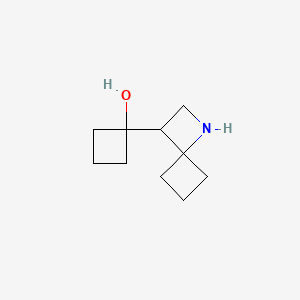 molecular formula C10H17NO B13453308 1-{1-Azaspiro[3.3]heptan-3-yl}cyclobutan-1-ol 